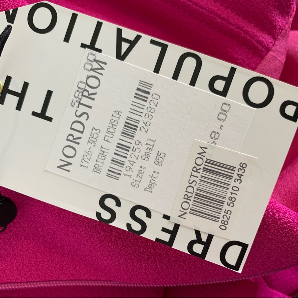 Dress the Population Nicole Sweetheart Neck Midi Dress Fuchsia Pink S NWT - Picture 6 of 11